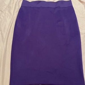 Purple pencil skirt.